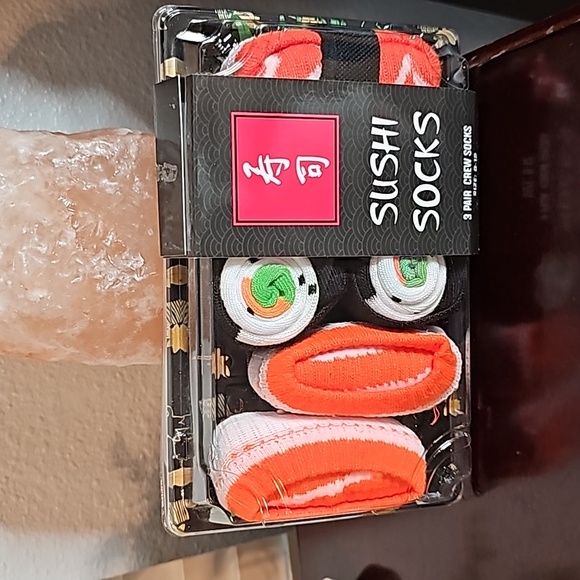 New Sushi Socks 3 Pairs size 8-12 Novelty Gift - Picture 2 of 5